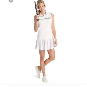 Vineyard Vines White Sleeveless Pleated Tennis Dress
